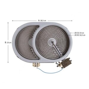 Εστία Κεραμική Οβάλ EGO 28,5 x 19 cm - 2400 Watt (Διπλή)