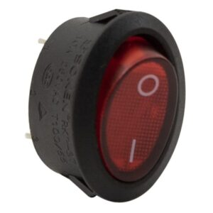 Διακόπτης ON-OFF Ι Μεσαίος Οβάλ Με Φως Κόκκινος